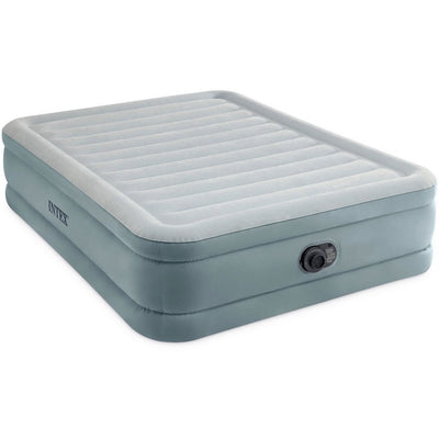 Intex 64824nd Queen Trend Premium Comfort 2-Personen-Luftmatratze 203x152x46 cm + integrierte Pumpe grau