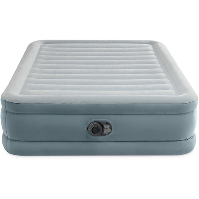 Intex 64824nd Queen Trend Premium Comfort 2-Personen-Luftmatratze 203x152x46 cm + integrierte Pumpe grau