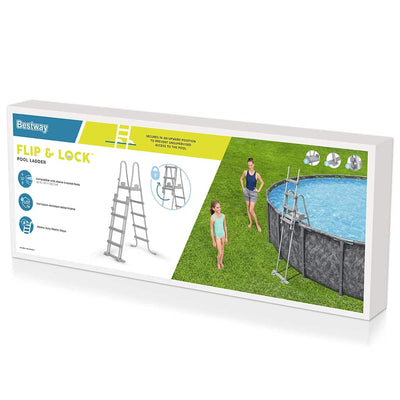 BESTWAY SWIVE POOL LEADDER FLOSCLEAR mit 4 Stufen 132 cm