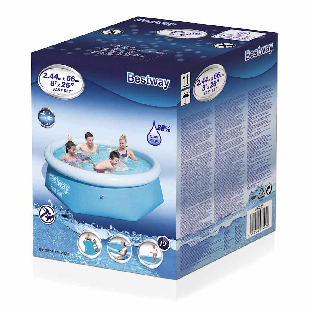 BESTWAY -Schwimmbad aufblasbar schnelles Set um 244x66 cm 57265