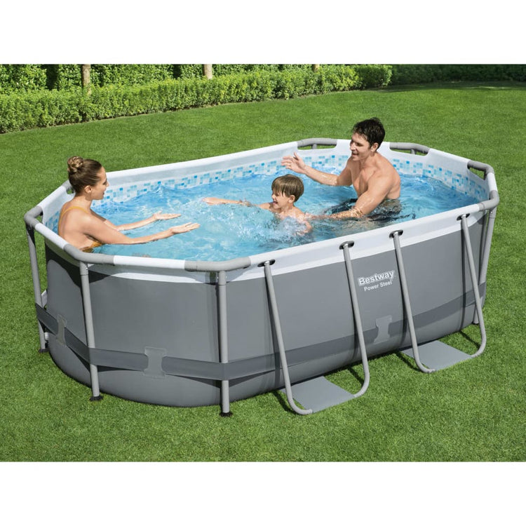 BESTWAY -Schwimmbad über gemahlenem ovalem Stahl 305x200x84 cm