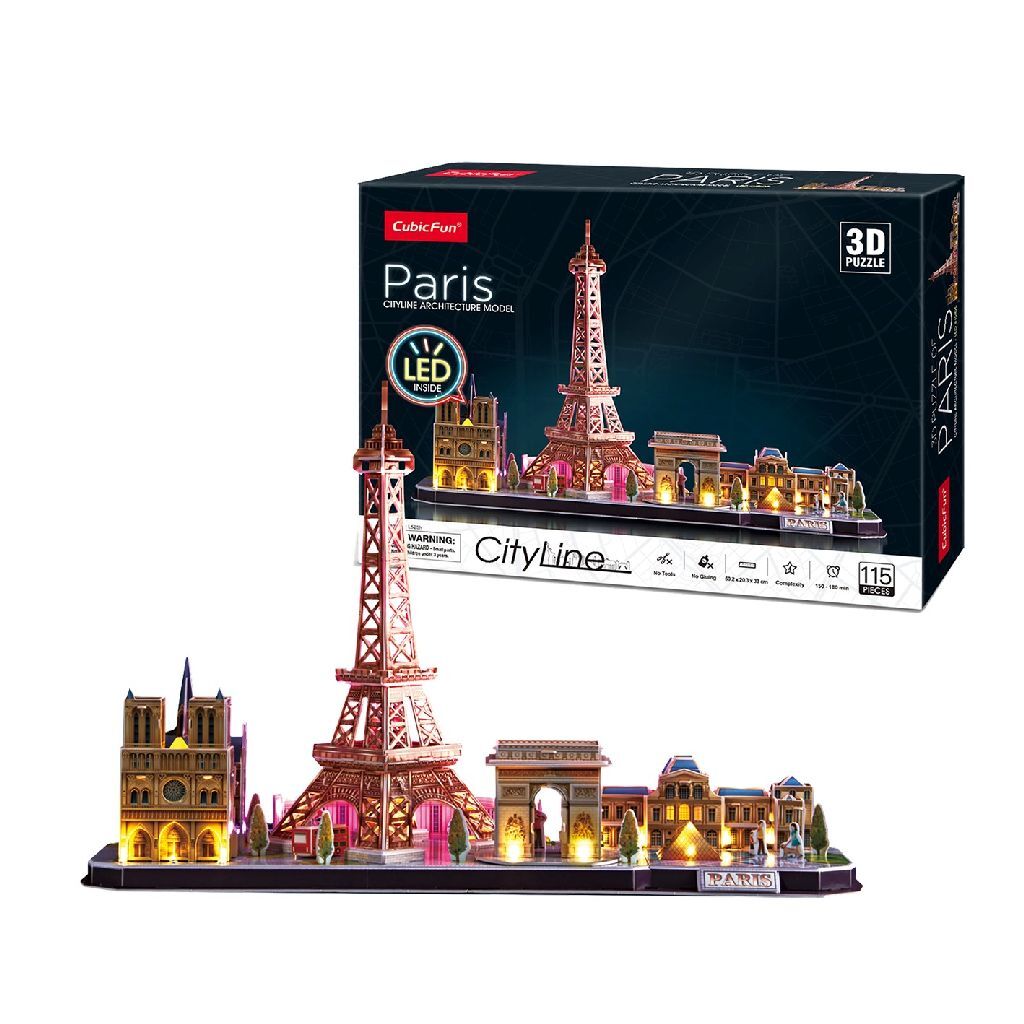 Kubikfun kubisch Spaß 3D -LED -Puzzel Paris 115 Stücke