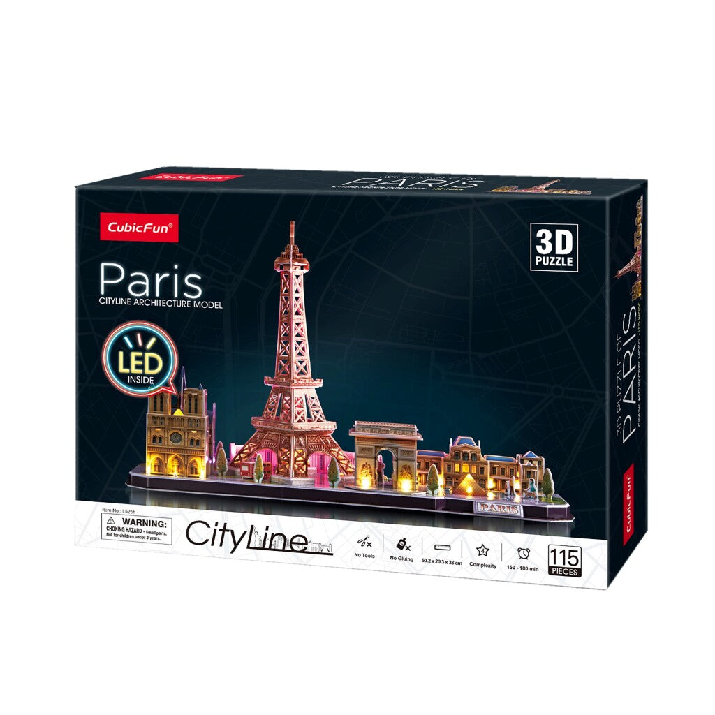 Kubikfun kubisch Spaß 3D -LED -Puzzel Paris 115 Stücke