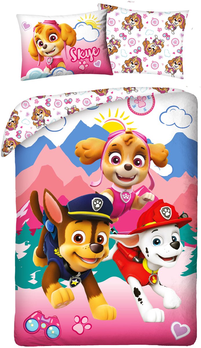 Paw Patrol Bettbezug Berge 140 x 200 cm - 70 x 90 cm