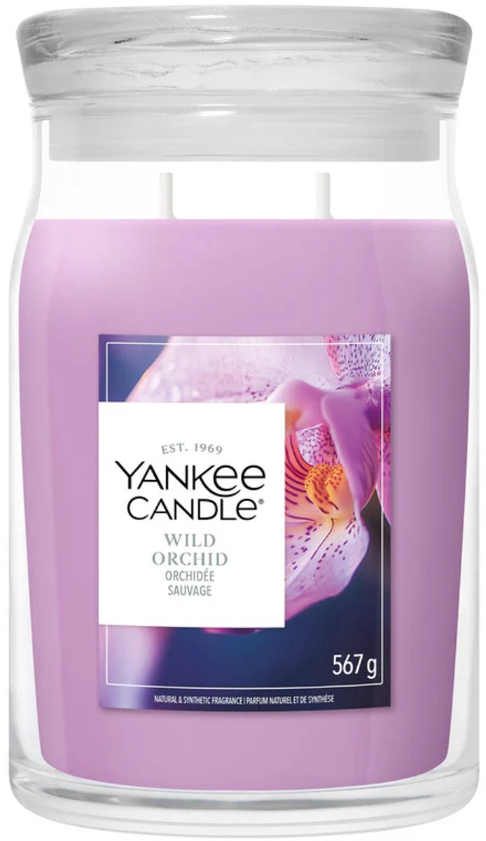 Yankee Candle – Duftkerze im großen Glas „Wild Orchid“ – 90 Brennstunden – zwei Dochte