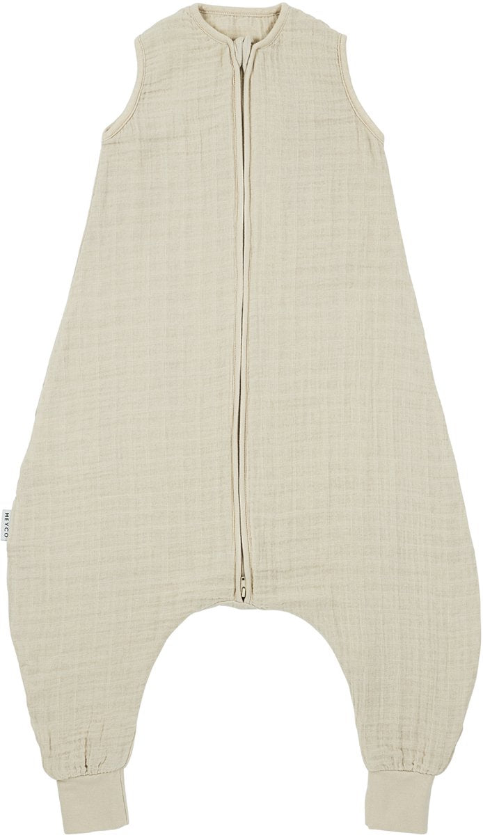 Meyco Baby Uni Sommer-Schlaf-Overall-Pullover – 104 cm – vorgewaschen, hydrophil – weicher Sand