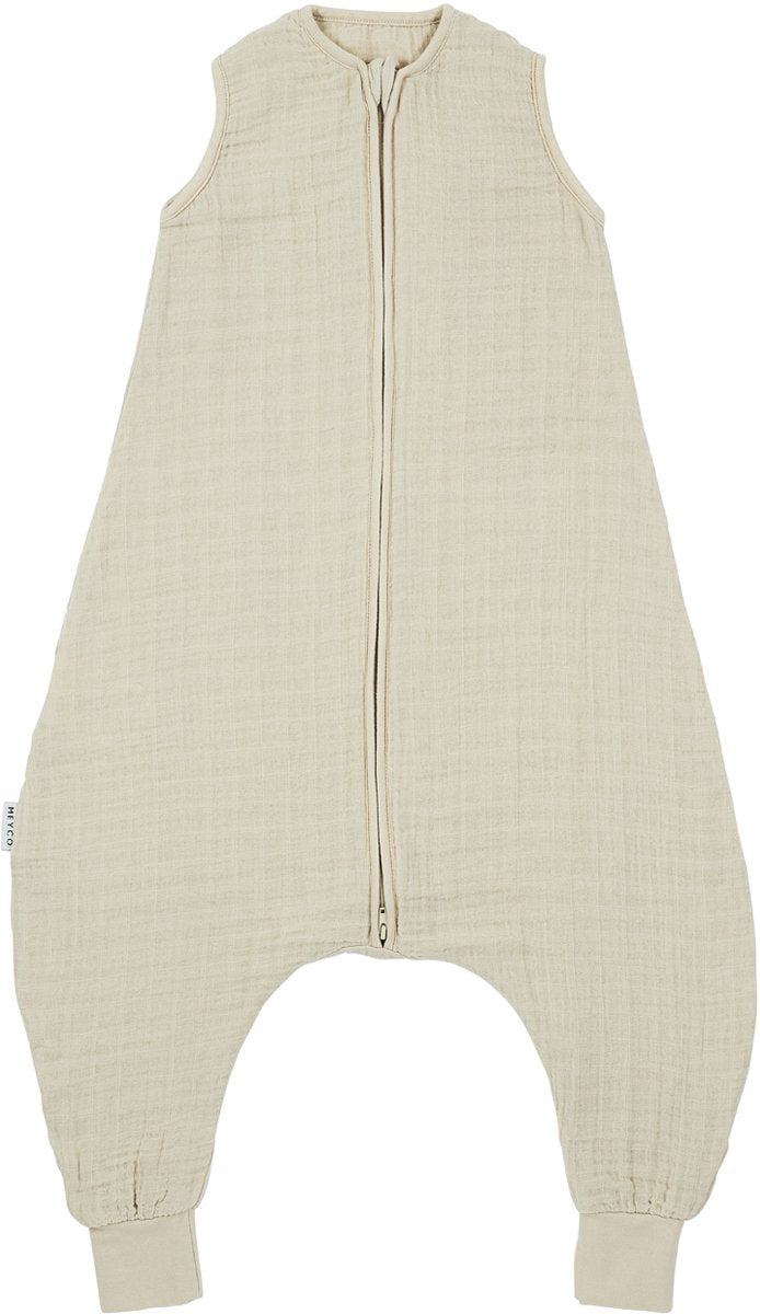 Meyco Baby Uni Sommer-Schlaf-Overall-Pullover – 92 cm – vorgewaschen, hydrophil – weicher Sand