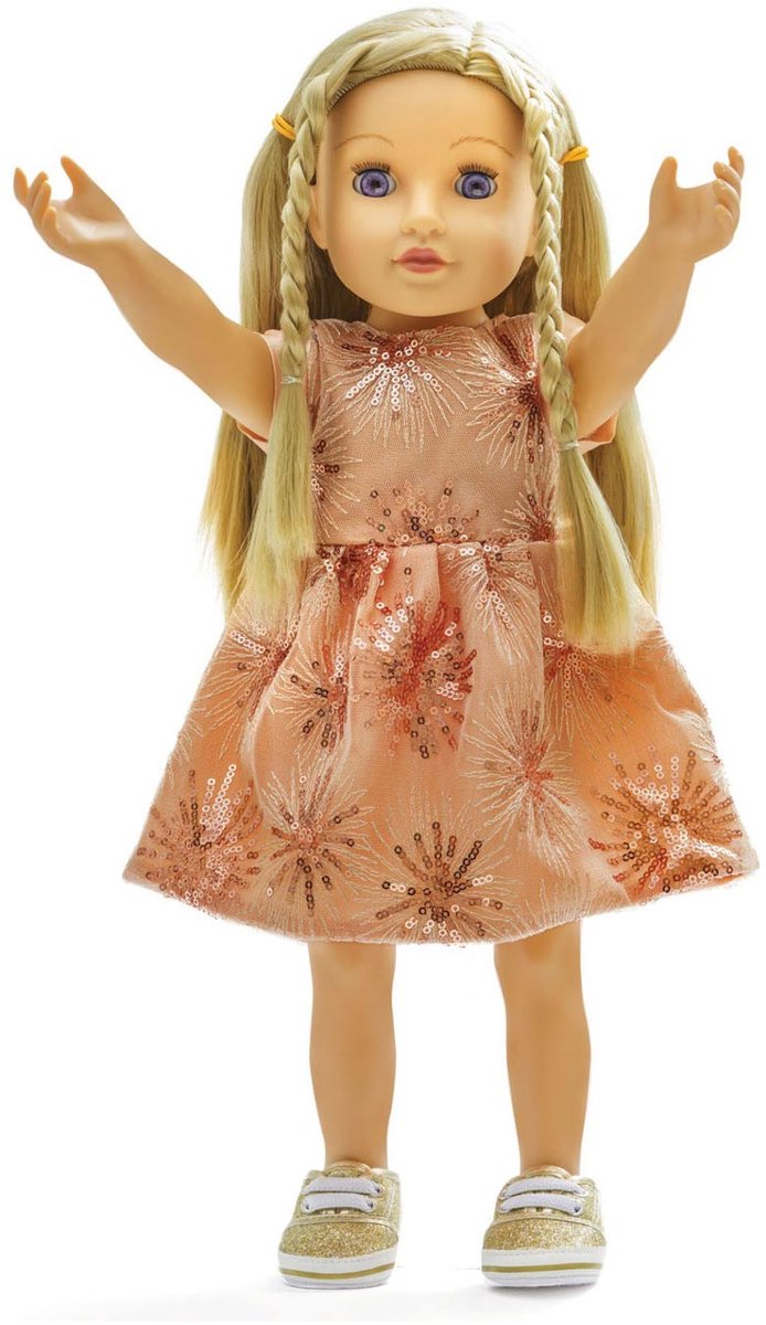 Puppen Glitzer Kleid Roségold, 28-35 cm