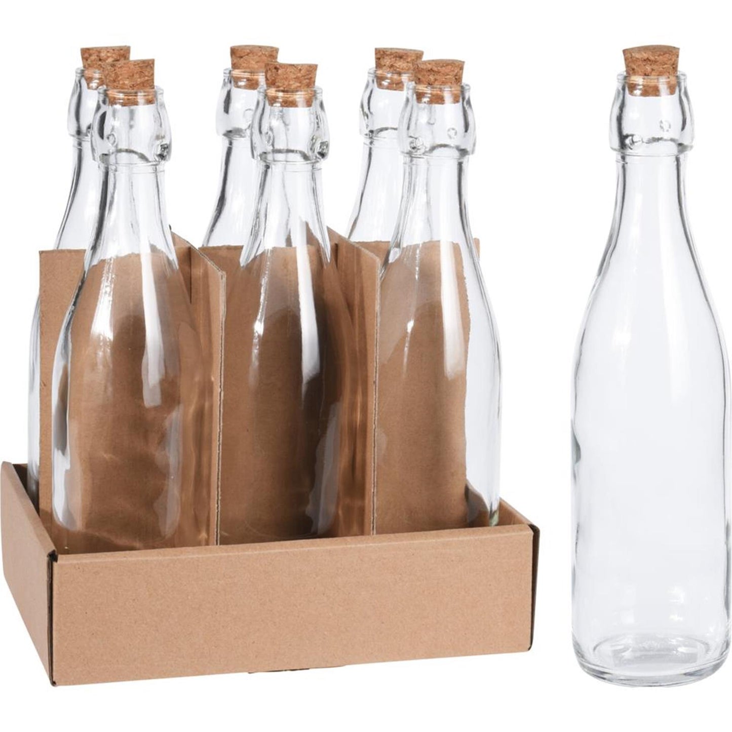 Hervorragende Haushaltsglasflasche mit Korken, 500 ml, transparent