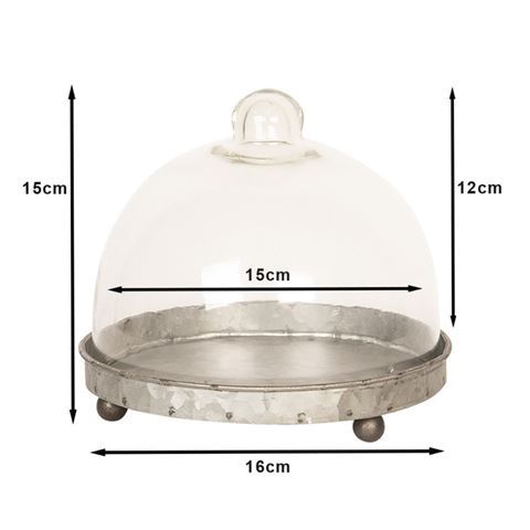 Clayre Eef Clayre EEF Stolp 6Gl2492 Grau transparent 16x15 cm