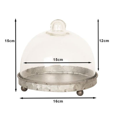 Clayre Eef Clayre EEF Stolp 6Gl2492 Grau transparent 16x15 cm