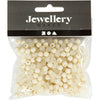 Creativ Company Kunststoffperlen, D 6 mm, Lochgröße 2 mm, ca. 150 Stück, Creme, 40 g 1 Box