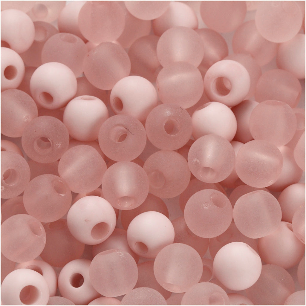 Creativ Company Kunststoffperlen, D 6 mm, Lochgröße 2 mm, ca. 150 Stück, rosa, 40 g 1 Box