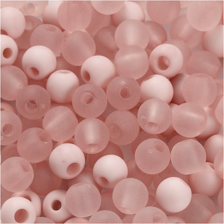 Creativ Company Kunststoffperlen, D 6 mm, Lochgröße 2 mm, ca. 150 Stück, rosa, 40 g 1 Box