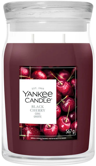 Yankee Candle – Black Cherry Duftkerze im großen Glas – 90 Brennstunden – zwei Dochte
