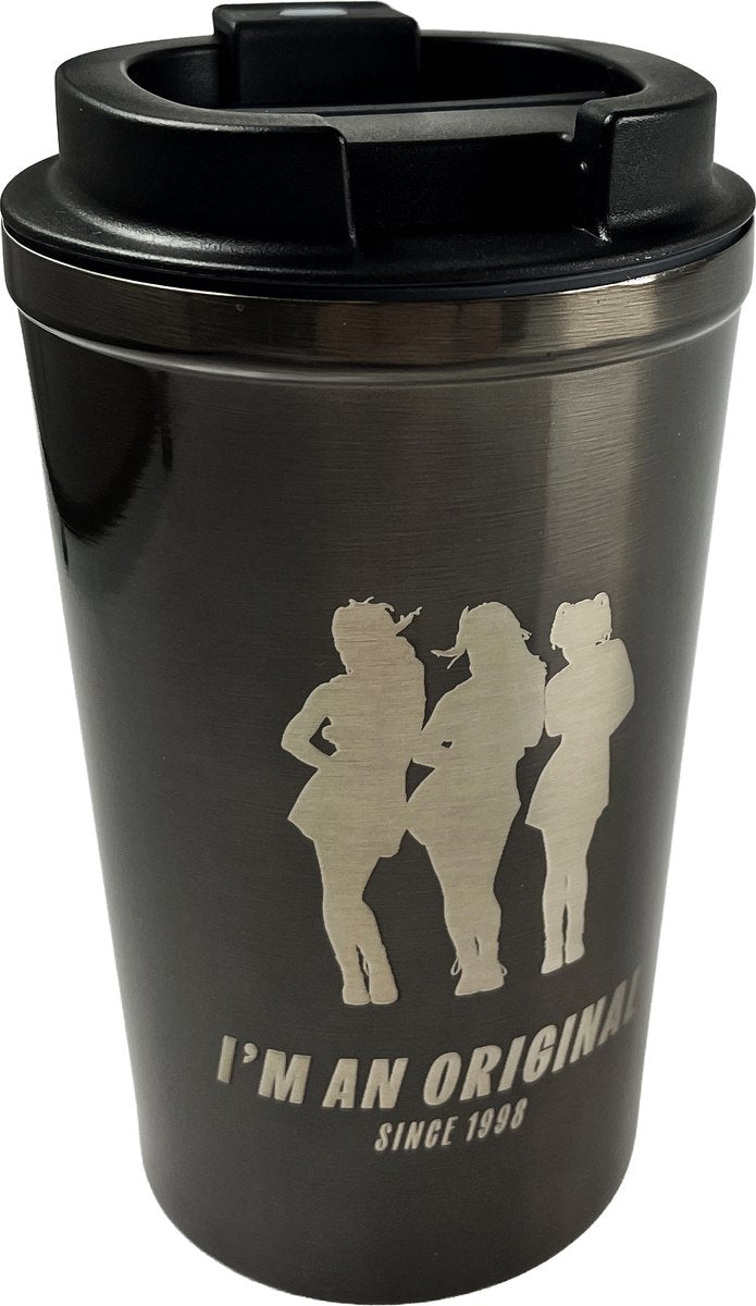 K3 Originals - Tasse - Kaffeetasse to go - Edelstahl-Thermosbecher - Space Grey - mit dezentem Aufdruck der Originale