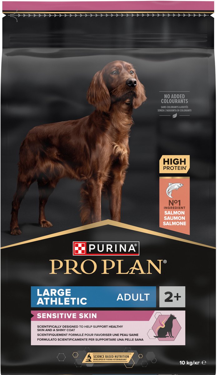 Pro Plan Purina® ® Sensitive Skin Large Athletic Adult – Trockenfutter für Hunde – Lachs – 10 kg