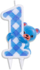 Wefiesta erste Geburtstagskuchenkerze Junge 9,7 cm Wachsblau