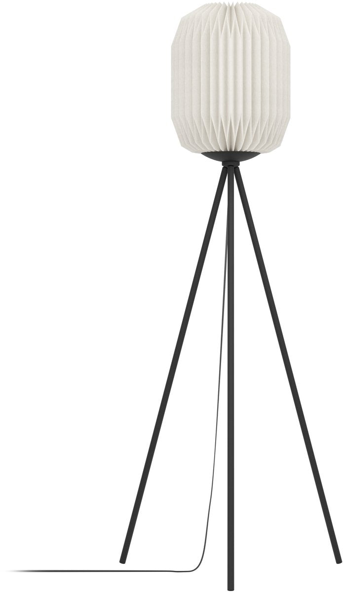 Eglo Belgrave Stehleuchte – E27 – 141,5 cm – Schwarz und Weiß – Papier