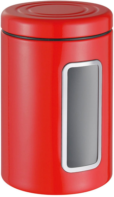 Wesco Classic Line Vorratsbehälter mit Fenster | 2 Liter | Metall - rot | Vorratsglas