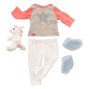 Outfit-Pyjama für Puppen 45 cm – Einhorn