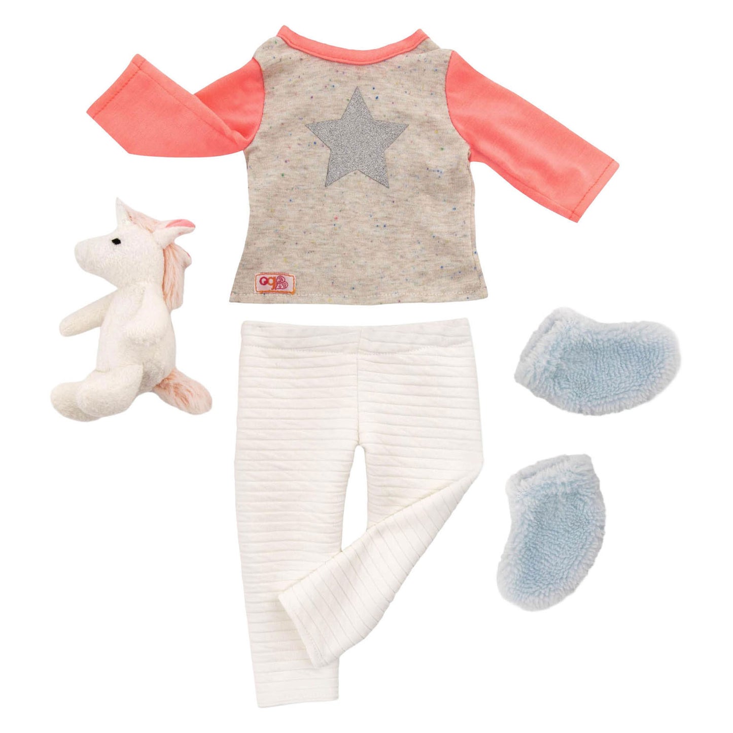 Outfit-Pyjama für Puppen 45 cm – Einhorn