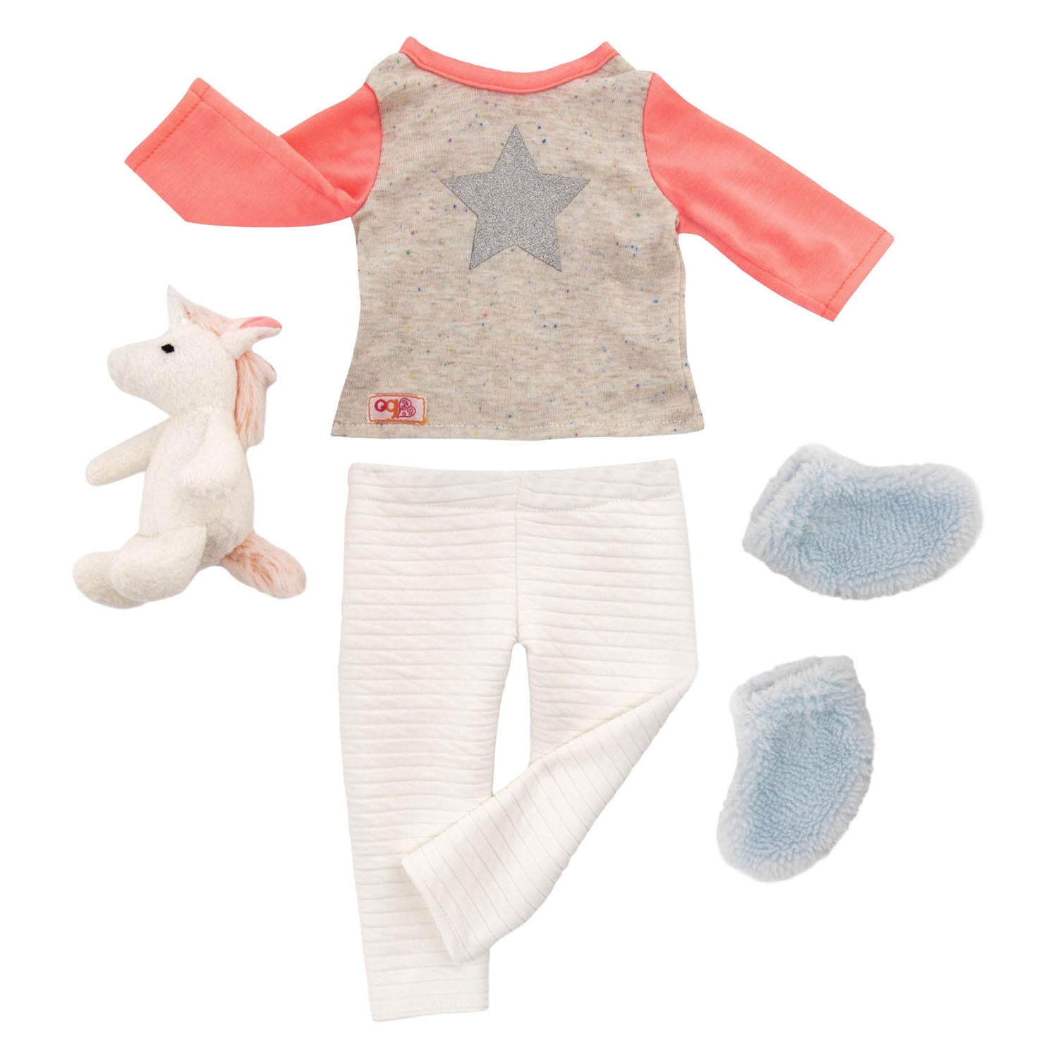 Outfit-Pyjama für Puppen 45 cm – Einhorn