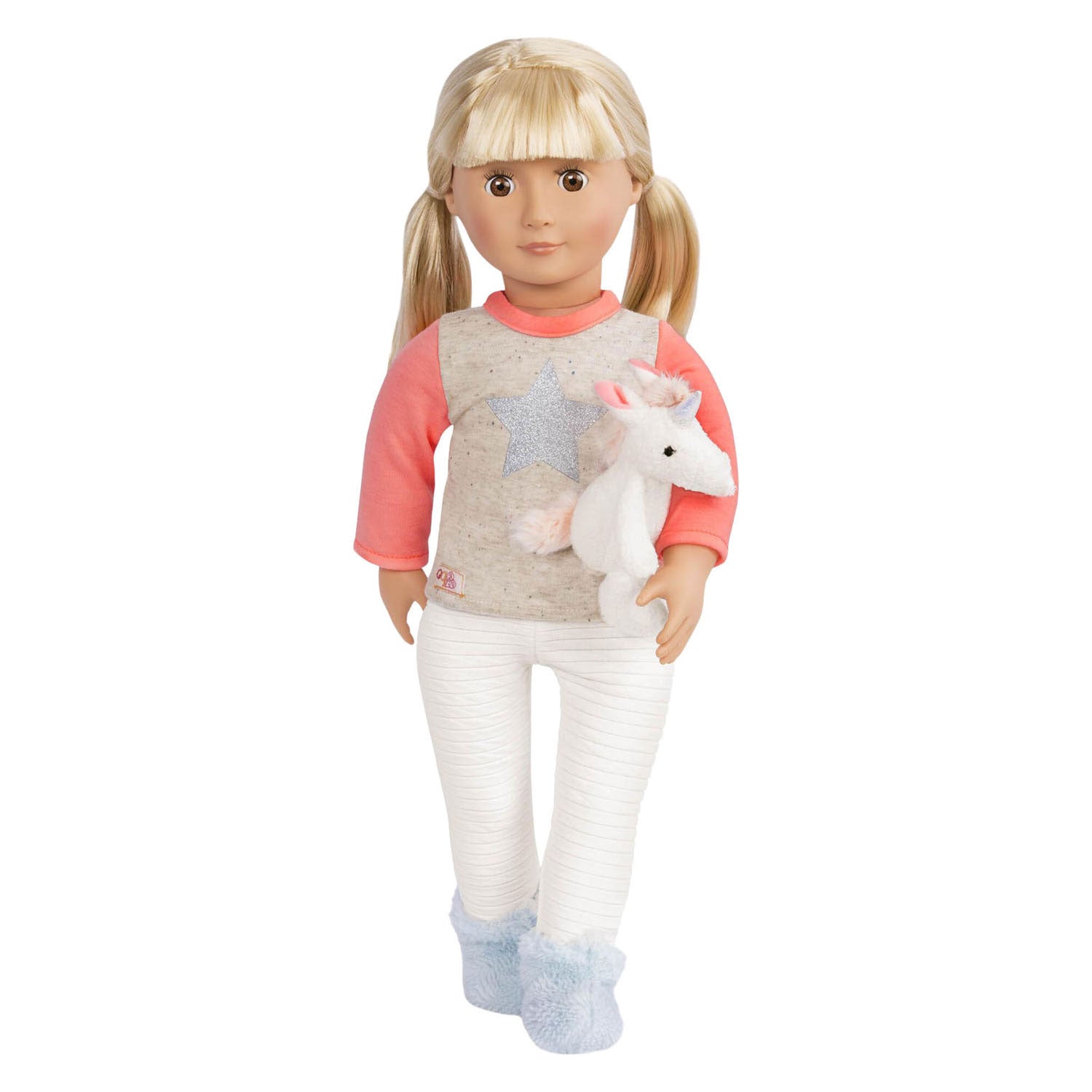 Outfit-Pyjama für Puppen 45 cm – Einhorn
