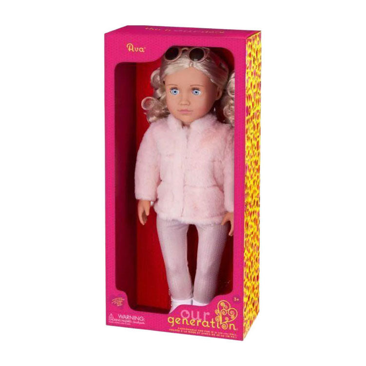 Ava-Puppe unserer Generation mit Pelzmantel – 46 cm