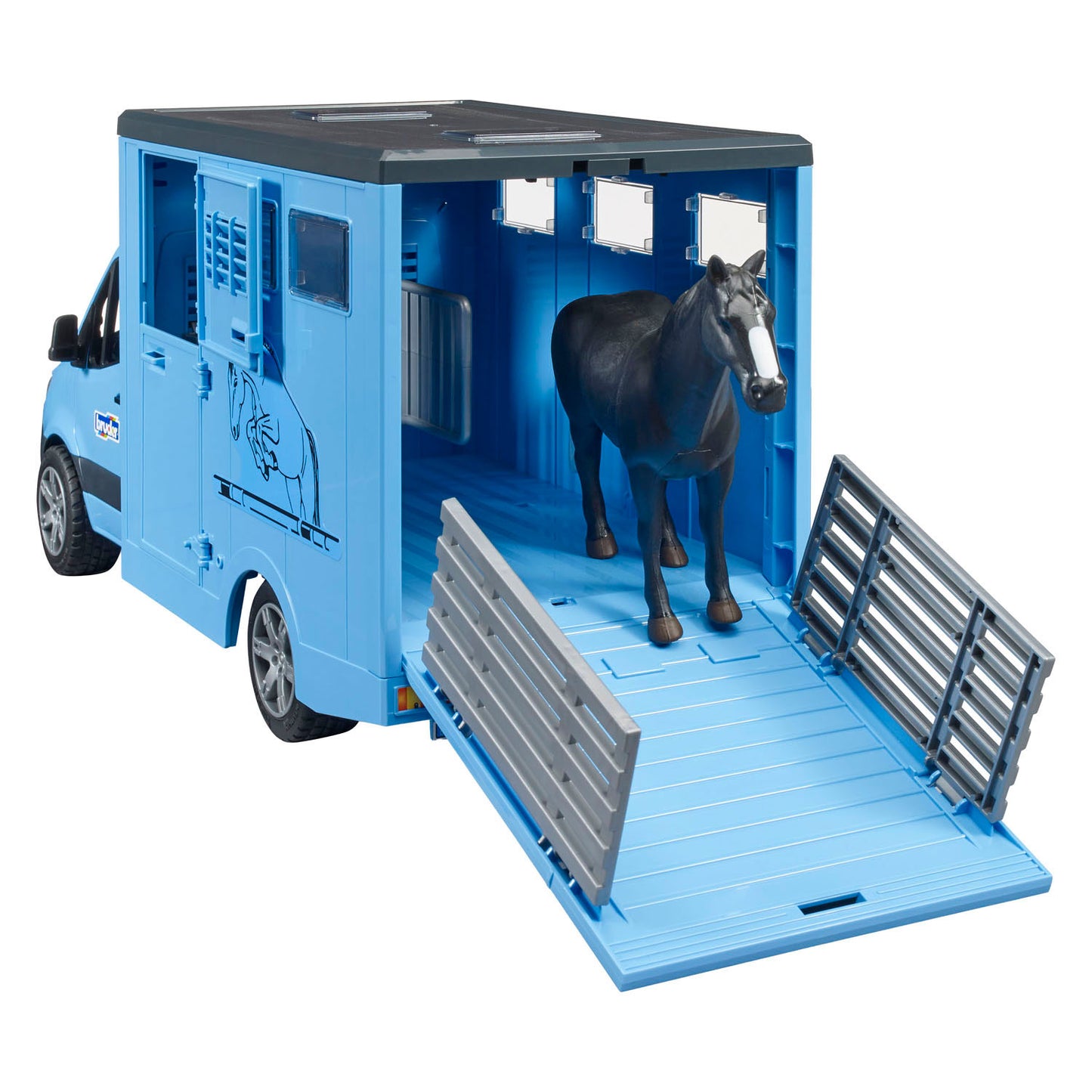 BRUDER MB Sprinter Tiertransporter mit Pferd