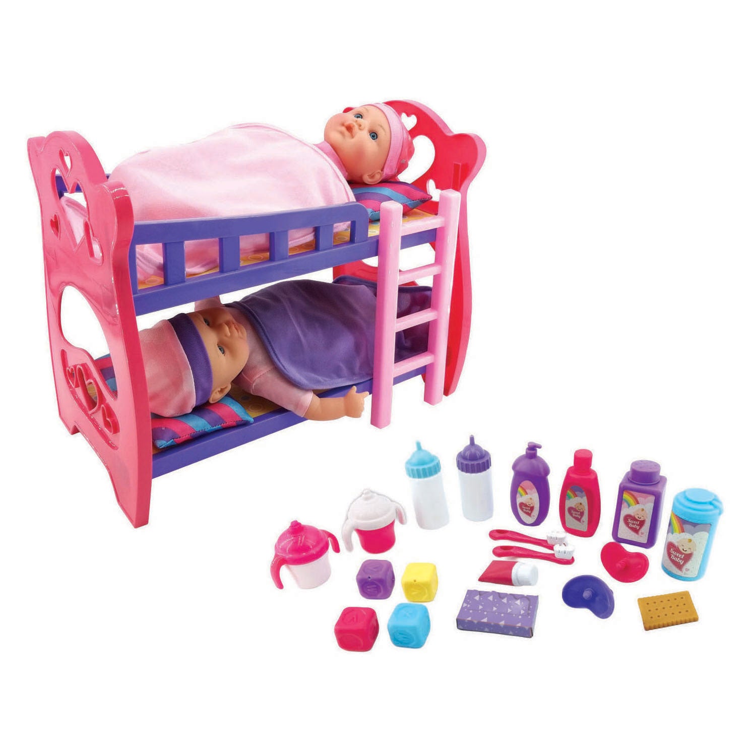 Etagenbett mit 2 Puppen 31cm - 25tlg.
