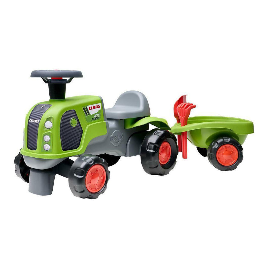 Falk Claas 470 Arion Rutschauto grün mit Anhänger + Sandset