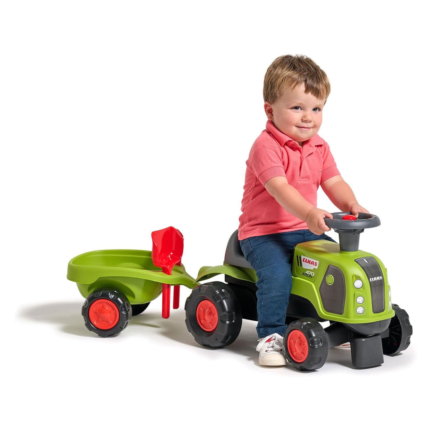 Falk Claas 470 Arion Rutschauto grün mit Anhänger + Sandset