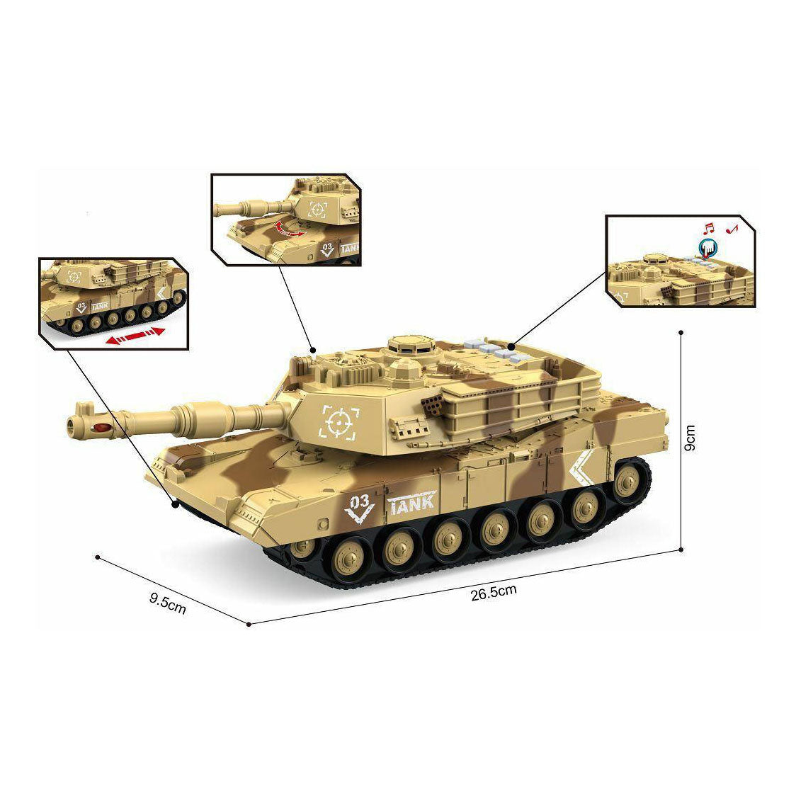 Panzer mit Licht und Sound 1:16 - 26cm