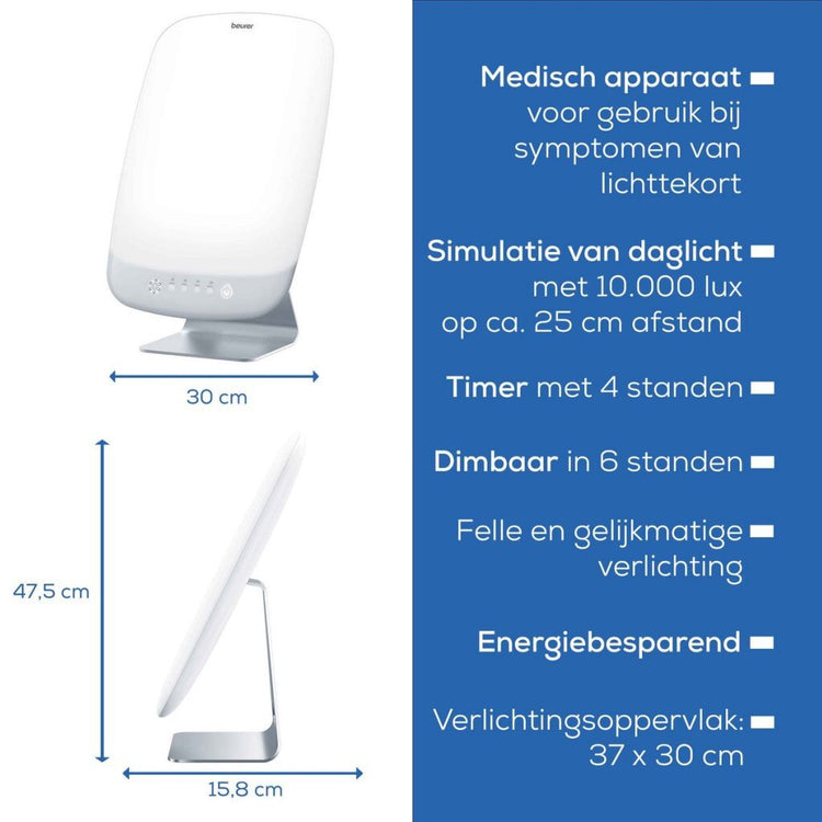 Beerer Beerer TL95 Lichttherapie Lampe 10000 Lux 30x37 cm Silberweiß