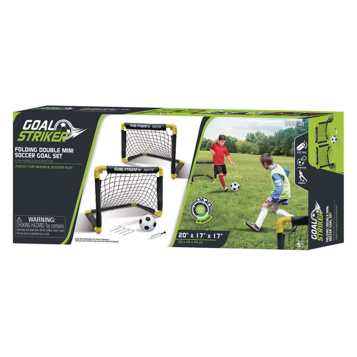 Faltbares Mini-Fußballtor-Set 2 x 50 x 44 x 44 cm