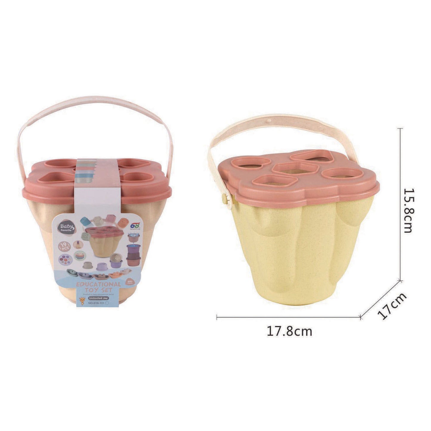 Formenbau-Eimer gefüllt 16cm hoch - 19Stk.