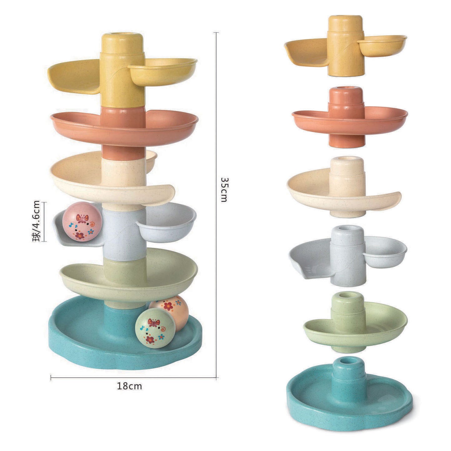 Spiralturm in Pastellfarben – 35 cm