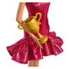 Barbie-Mattel-Gesellschaftstänzerin-Puppe mit Accessoires und goldenen Details.