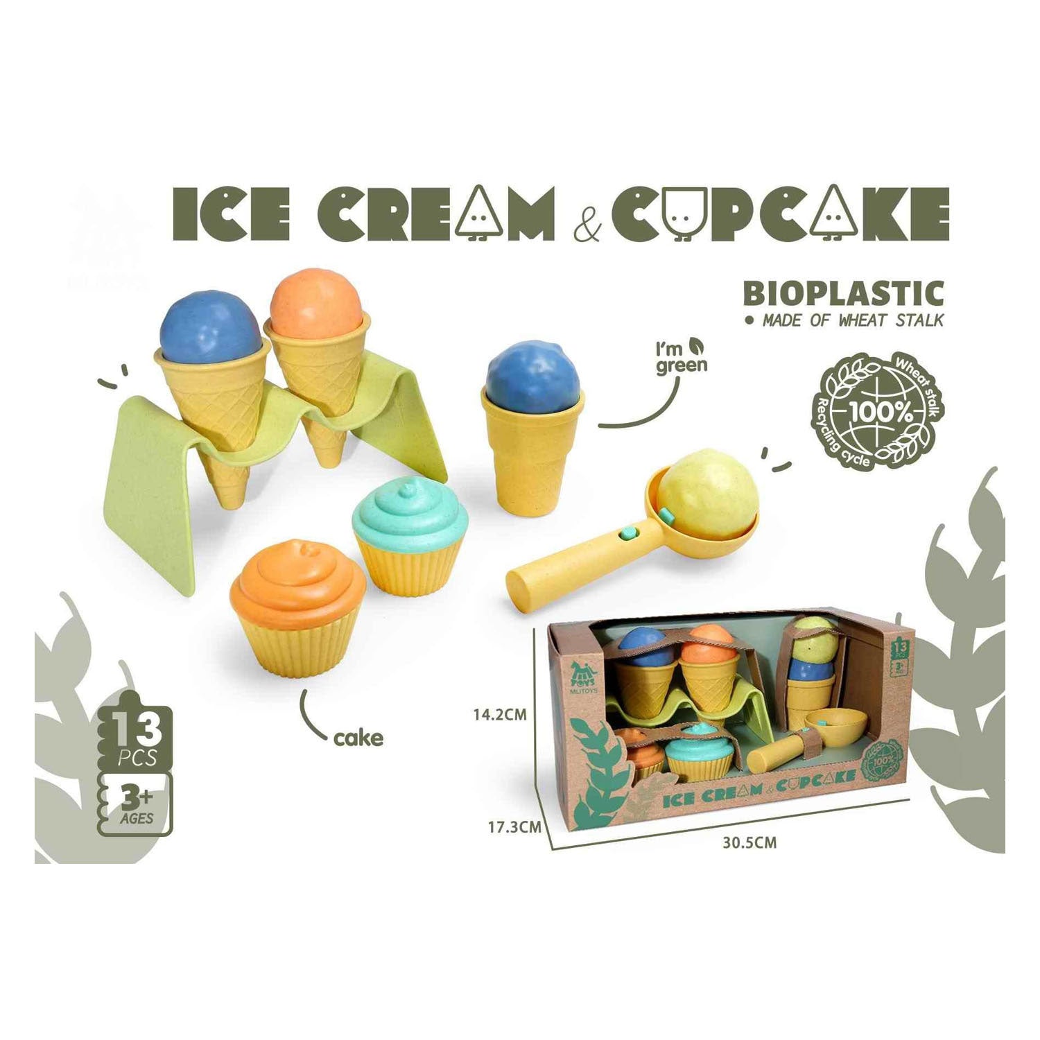 Bio-Eis- und Cupcake-Set - 13-tlg.
