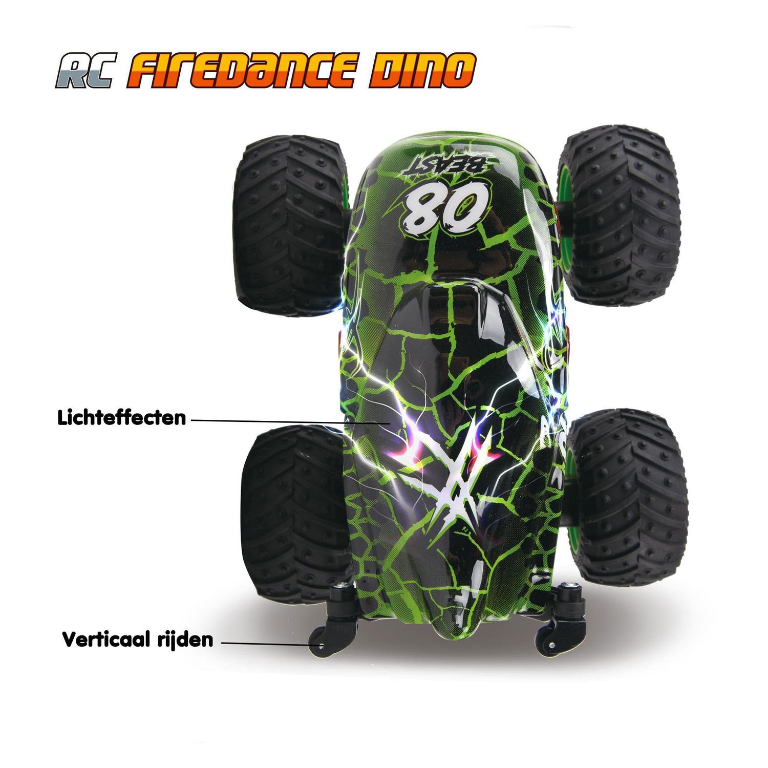 RC-gesteuertes 2,4-GHz-Firedance-Dino-Stuntauto – 1:20
