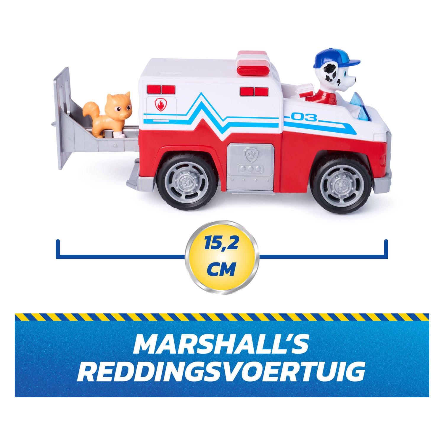 Paw Patrol – Suchrettung – Marshalls Rettungsfahrzeug mit 2-Figuren-Rückziehfunktion – Spielzeugfahrzeuge