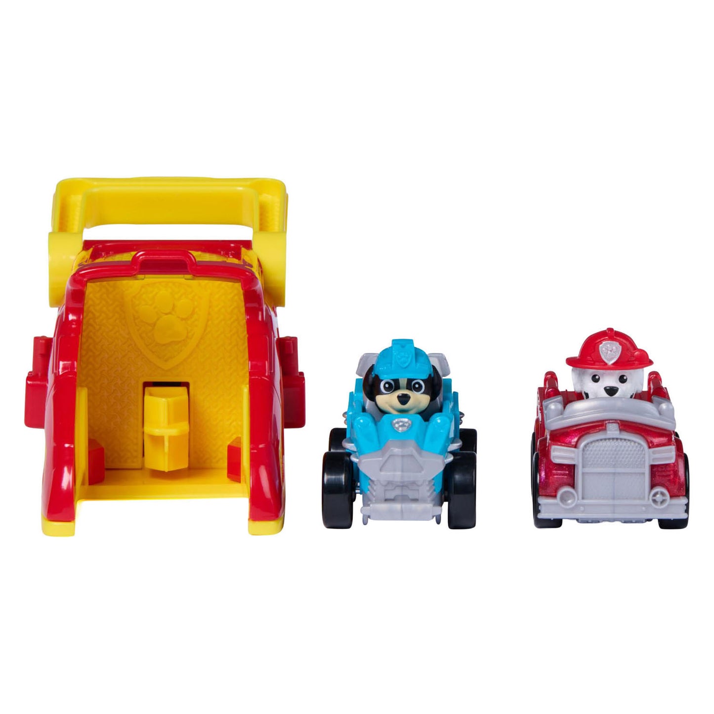 Paw Patrol – Marshall Pup Squad Throwers – 2er-Pack mit Rex-Fahrzeug – Spielsets
