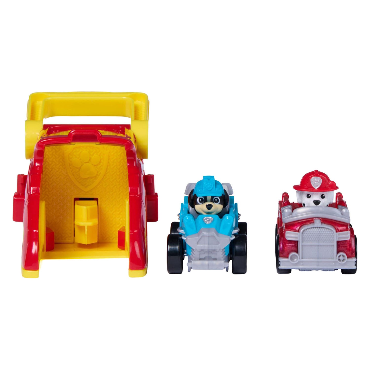 Paw Patrol – Marshall Pup Squad Throwers – 2er-Pack mit Rex-Fahrzeug – Spielsets