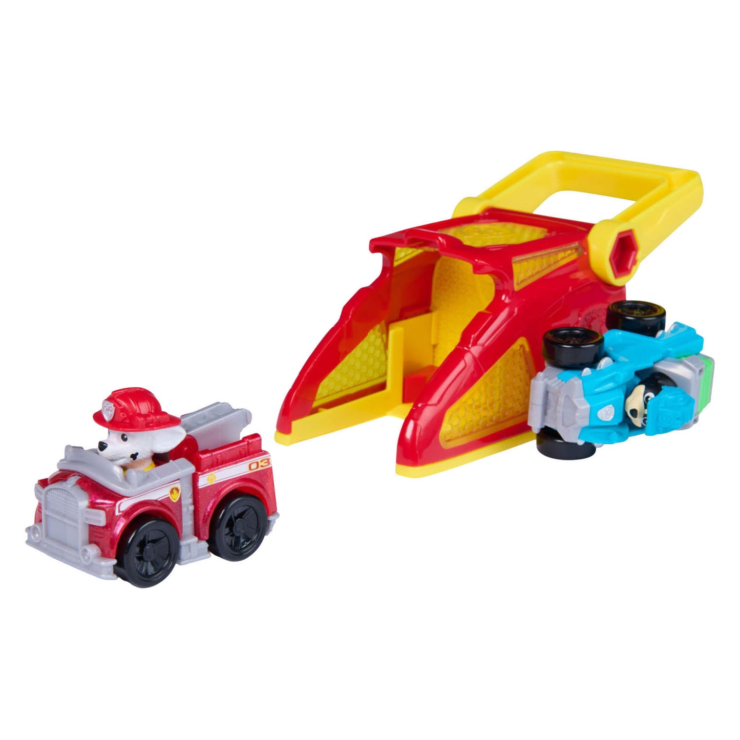 Paw Patrol – Marshall Pup Squad Throwers – 2er-Pack mit Rex-Fahrzeug – Spielsets