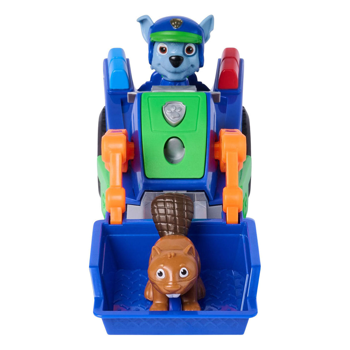 Paw Patrol – Suchrettung – Rockys Recyclingfahrzeug mit 2-Figuren-Rückziehfunktion – Spielzeugfahrzeuge