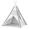 Tipi mit Holzstäben und Teppich – 120 x 120 x 150 cm