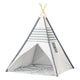 Tipi mit Holzstäben und Teppich – 120 x 120 x 150 cm