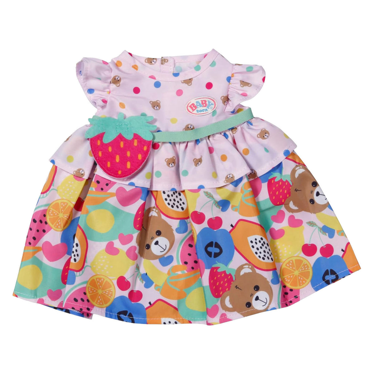 Baby born Obstkleid mit Erdbeerhandtasche – 43 cm