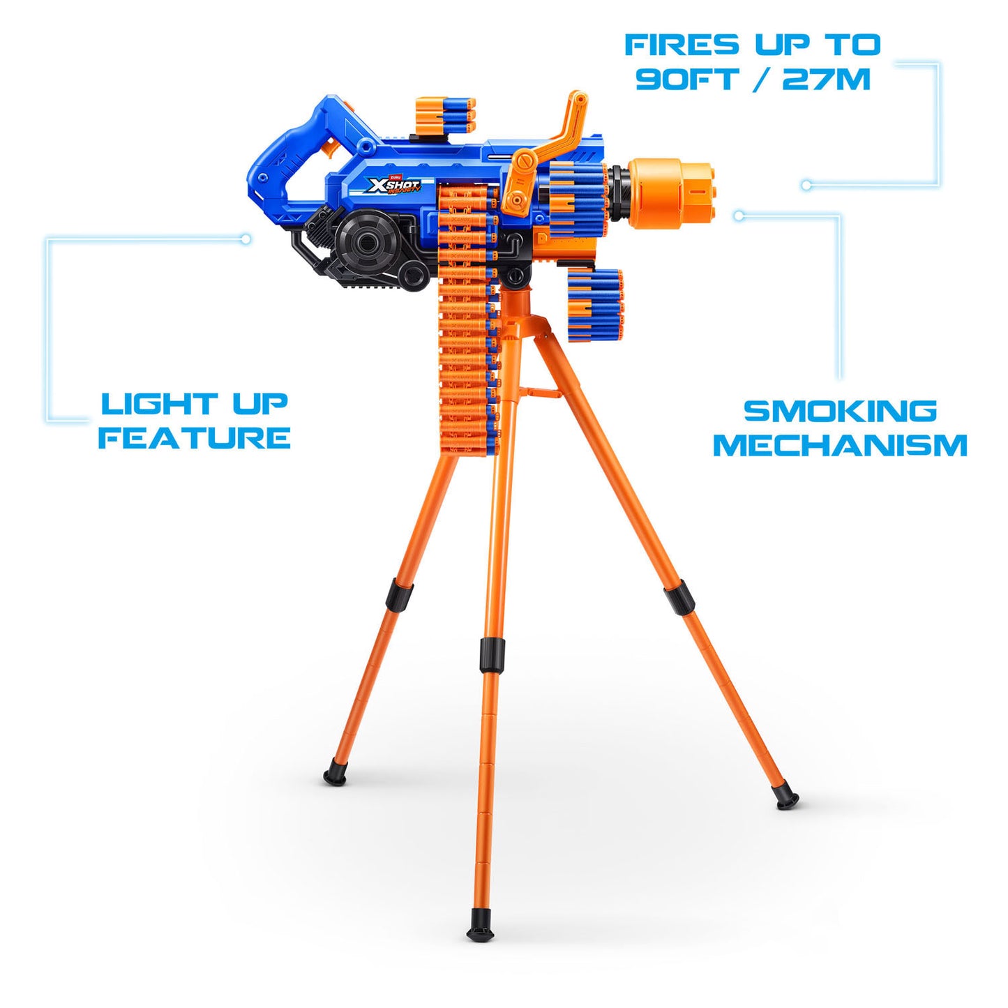X-Shot-Wahnsinn Mega Barrel Light und Rauch 72 Darts